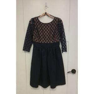 Eliza J Navy Blue Party Dress Mid Length Sleeves Size 6